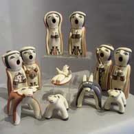 Eleven pieces in a nativity set