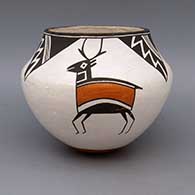 A polychrome bowl with Mimbres pronghorn, antelope, deer, and geometric design