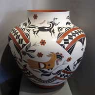 Polychrome pot with traditional Acoma design