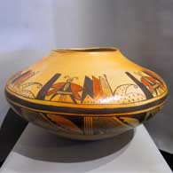 Polychrome jar with mothman and geometric design