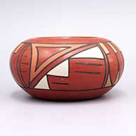 Polychrome bowl decorated with a 4-panel geometric design