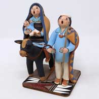 A Flight-to-Egypt figure with Joseph and Mary-on-a-donkey