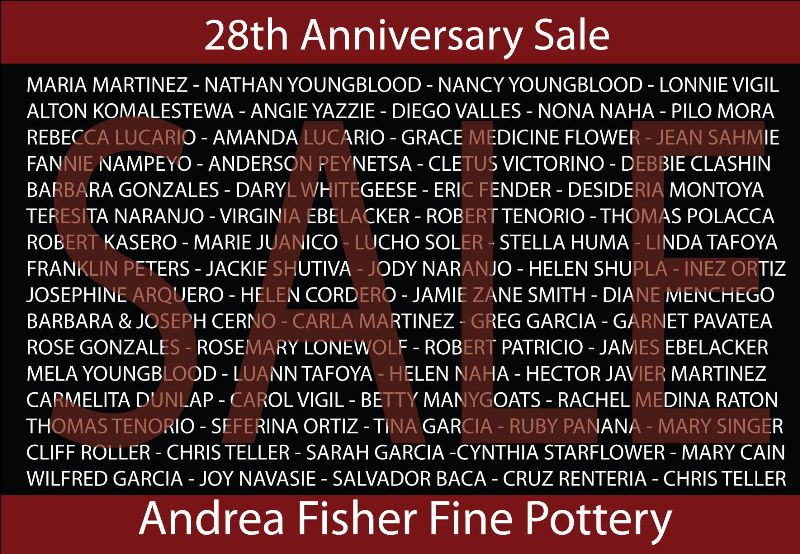 Image of the postcard that was mailed out to announce our upcoming 28th Aniversary Sale!