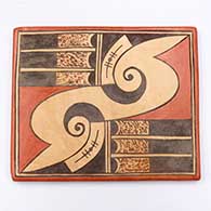 Polychrome tile with feather and geometric design
 by Unknown of Hopi