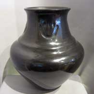 Polished large black double-shouldered jar with bear paw imprints 
 by Margaret Tafoya of Santa Clara
