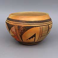 Polychrome bowl with geometric design and fire clouds
 by Unknown of Hopi
