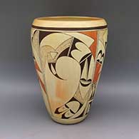 Large polychrome jar with geometric design and fire clouds
 by Joy Navasie aka 2nd Frogwoman of Hopi
