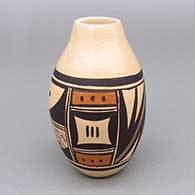 Small polychrome jar with a geometric design
 by Carla Nampeyo of Hopi