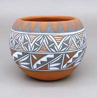 Polychrome bowl with a geometric design
 by Mary Small of Jemez