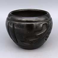 Black bowl with carved geometric design
 by Elizabeth Naranjo of Santa Clara