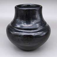 Polished black double shouldered jar
 by Tina Garcia of Santa Clara