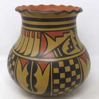 Polychrome jar with checkerboard and geometric design
 by Cavan Gonzales of San Ildefonso