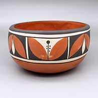 Polychrome bowl with a geometric design
 by Rachel Medina Raton of Santa Ana