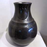 Double-shouldered black jar with bear paw imprints 
 by Virginia Garcia of Santa Clara