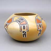Polychrome jar with fire clouds and a four-panel sgraffito and painted geometric design
 by Gary Polacca Nampeyo of Hopi