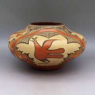 Polychrome jar with butterfly, bird, flower, and geometric design
 by Lois Medina of Zia
