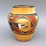 Polychrome jar with geometric design and fire clouds
 by Unknown of Hopi