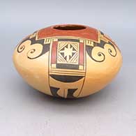 Polychrome jar with geometric design
 by Vernida Polacca of Hopi
