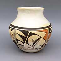 Polychrome jar with a flared lip and geometric design
 by Joy Navasie aka 2nd Frogwoman of Hopi