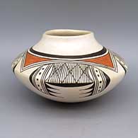 Polychrome jar with geometric design
 by Helen Naha aka Feather Woman of Hopi