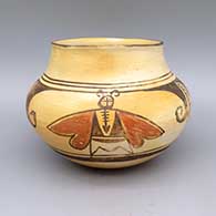 Polychrome jar with moth, geometric design, and fire clouds
 by Unknown of Hopi
