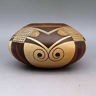 Polychrome jar with geometric design, click or tap to see a larger version