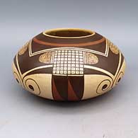 Polychrome jar with geometric design
 by Stetson Setalla of Hopi