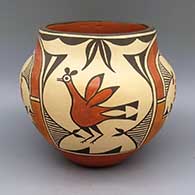 Polychrome jar with bird, butterfly, plant, and geometric design
 by Sofia Medina of Zia