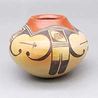 Small polychrome jar with fire clouds and a dragonfly and geometric design
 by Rachel Sahmie of Hopi