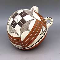 Polychrome canteen with fine line and geometric design, based on a design from c.1900
 by Wanda Aragon of Acoma