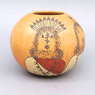 Polychrome jar with corn dancer design
 by Ida Sahmie of Dineh