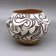 Polychrome jar with a traditional Acoma design featuring fine line and geometric elements
 by Unknown of Acoma