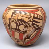 Small polychrome jar with a 4-panel geometric design
 by Roberta Silas of Hopi