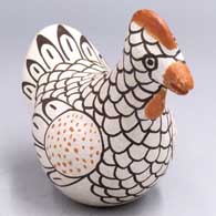 Polychrome chicken figure with a bird element and geometric design
 by Lucy Lewis of Acoma