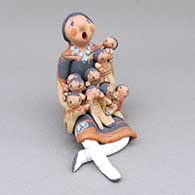 Small polychrome storyteller with nine children
 by Mary Lucero of Jemez