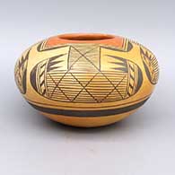 Polychrome jar with geometric design and fire clouds
 by Fannie Nampeyo of Hopi