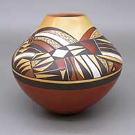 Polychrome jar with a geometric design
 by Steve Lucas of Hopi