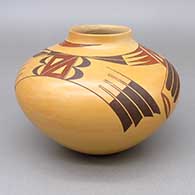 Polychrome jar with fire clouds and a painted geometric design
 by Hisi Quotskuyva Nampeyo of Hopi