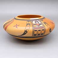 Polychrome jar with fire clouds and a geometric design
 by Mark Tahbo of Hopi
