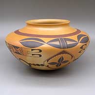 Large polychrome jar with a slightly flared opening, fire clouds, and a geometric design
 by Mark Tahbo of Hopi
