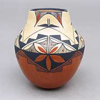 Polychrome jar with a geometric design
 by Dory Sandia of Jemez