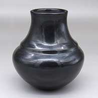 A polished black double-shouldered jar
 by Tina Garcia of Santa Clara
