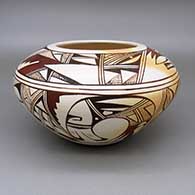Polychrome jar with fire clouds and a tadpole and geometric design
 by Grace Navasie of Hopi