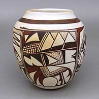 Polychrome jar with fire clouds and a geometric design
 by Grace Navasie of Hopi