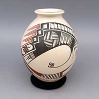 Polychrome jar with flared opening and geometric design
 by Maria Acosta of Mata Ortiz and Casas Grandes