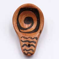 Miniature black-on-red ladle with a geometric design on the handle and insideE30
 by Unknown of Hopi