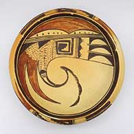 Polychrome bowl with fire clouds and a geometric design
 by Unknown of Hopi