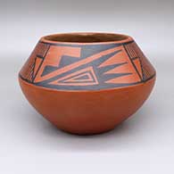 Black and red jar with a geometric design
 by Tonita Roybal of San Ildefonso