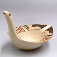Polychrome bird bowl with a geometric design
 by Leah Nampeyo of Hopi