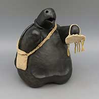 Black turtle figure with leather pouch
 by Randall Chitto of NonPueblo